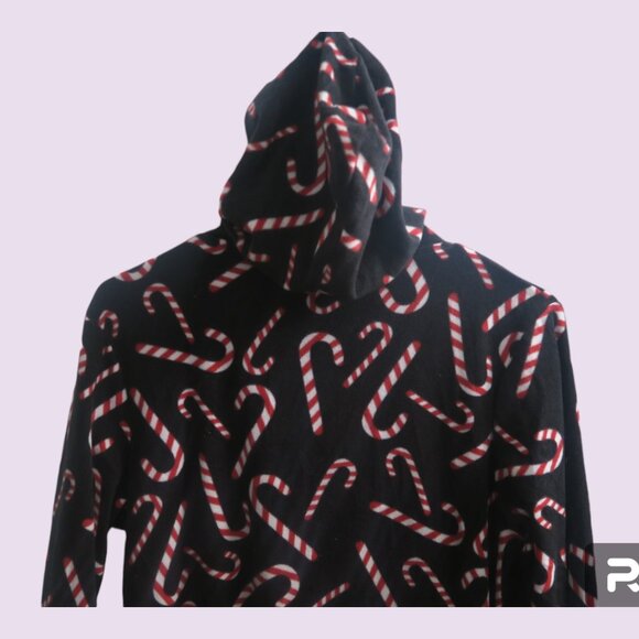 Prince of Sleep style 65729-10179 candy cane onesie christmas pj pajamas black - Picture 3 of 9